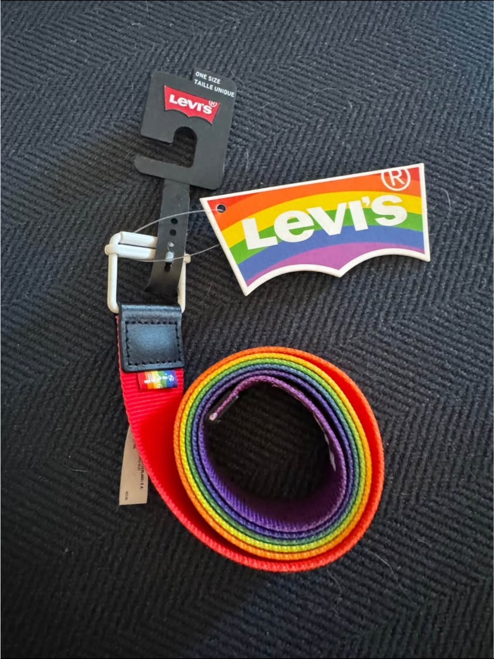 Levi's Rainbow Webbing Belt - Red